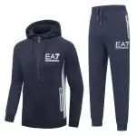 ea7 survetement 2019 sport hoodie ea7 logo blue